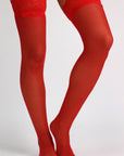 Monroe Classic Lace Thigh-Highs Stockings - Red-Fascinating_Nights
