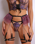 Neena 4 Piece Lingerie Set - Purple-Fascinating_Nights