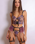 Neena 4 Piece Lingerie Set - Purple-Fascinating_Nights