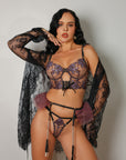 Neena Signature Lace Robe Set - Black-Fascinating_Nights