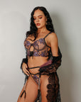 Neena Signature Lace Robe Set - Black-Fascinating_Nights