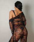 Neena Signature Lace Robe Set - Black-Fascinating_Nights