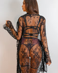 Neena Signature Lace Robe Set - Black-Fascinating_Nights