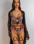 Neena Signature Lace Robe Set - Black-Fascinating_Nights