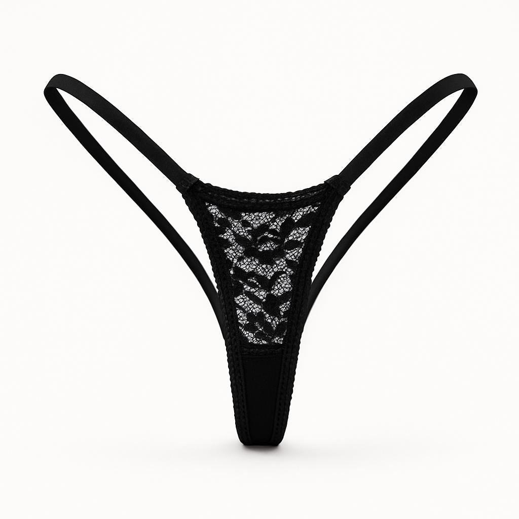 Noir Lace Thong - Black-Fascinating_Nights