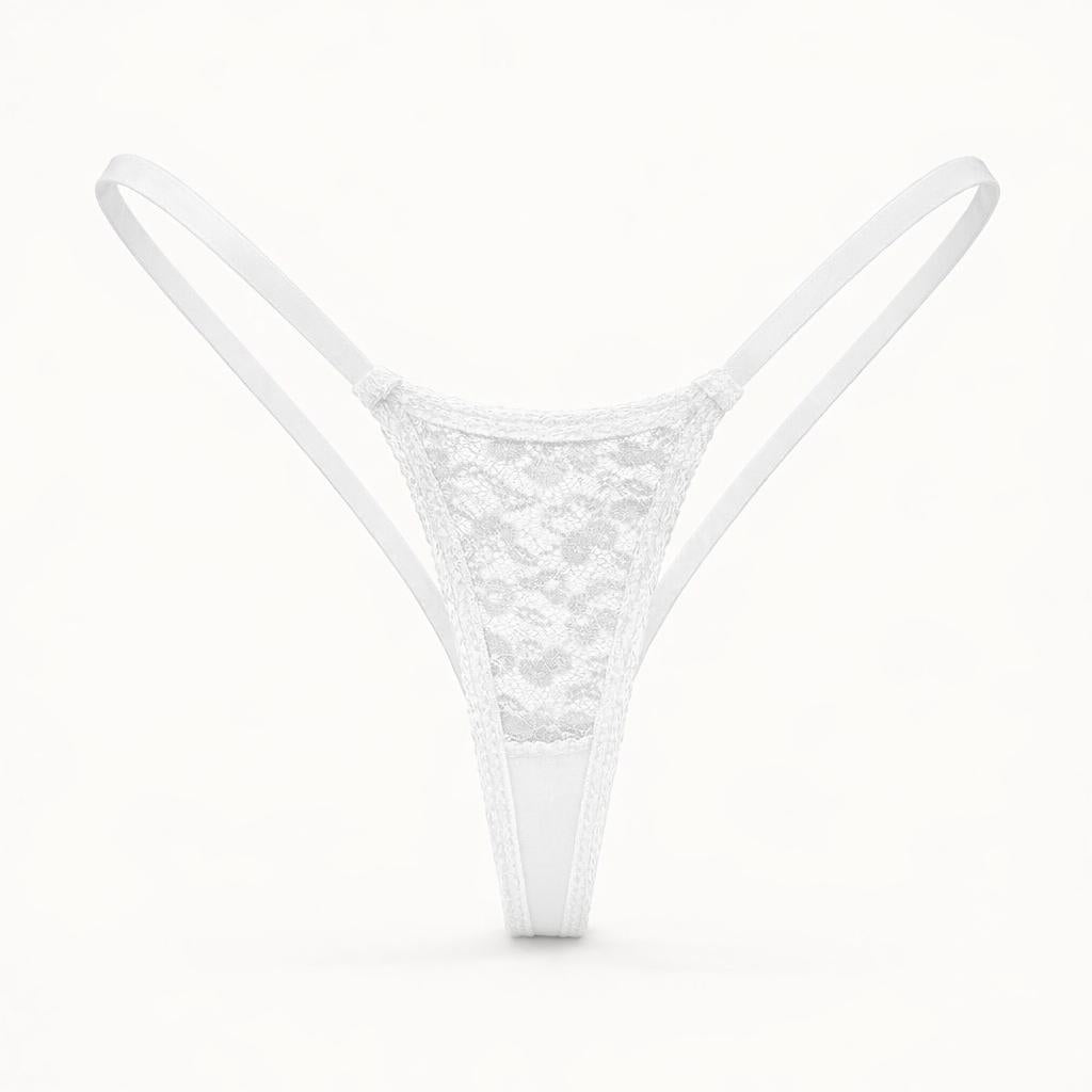 Noir Lace Thong - White-Fascinating_Nights