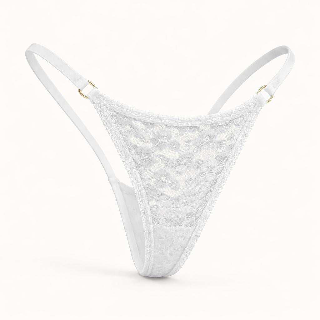 Noir Lace Thong - White-Fascinating_Nights