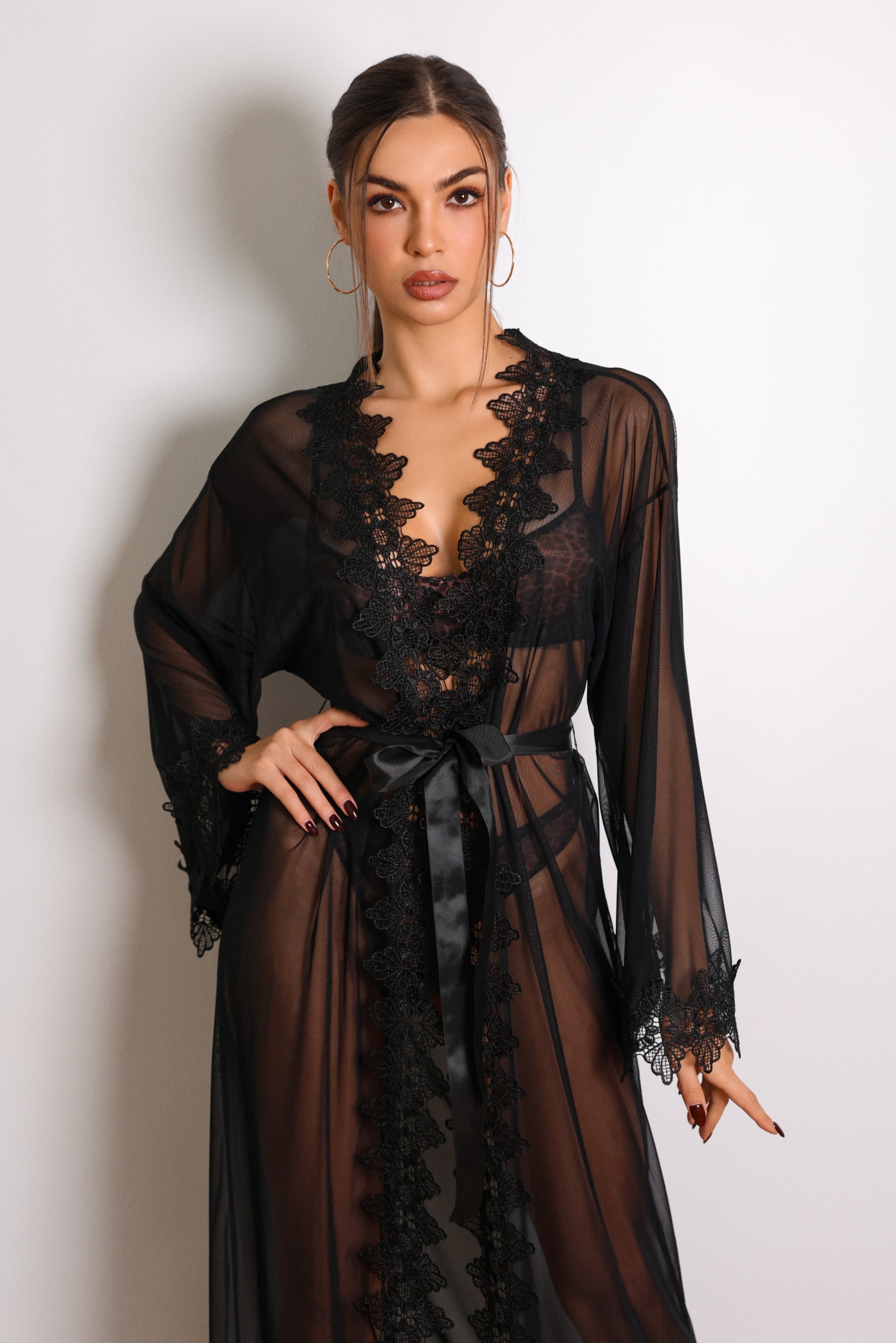 Noir Muse Sheer Lace Robe-Fascinating_Nights