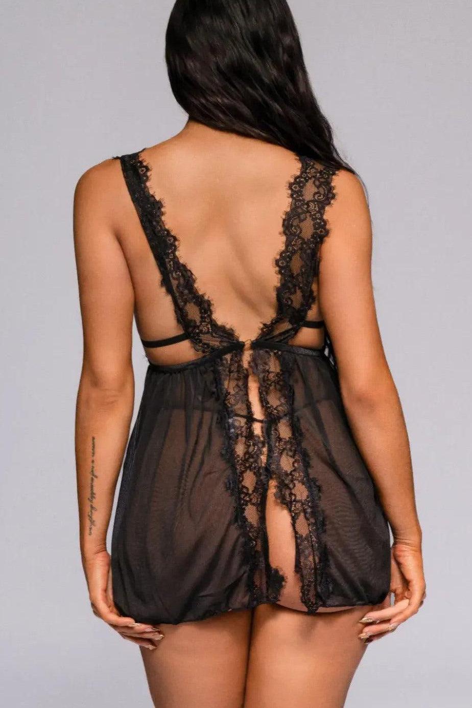 Nylah Babydoll Set - Black-Fascinating_Nights