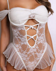 Odette Lace Teddy - White-Fascinating_Nights