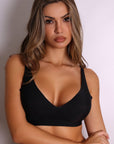 Phoebe Seamless Deep V-Plunge T-Shirt Bra – Black-Fascinating_Nights