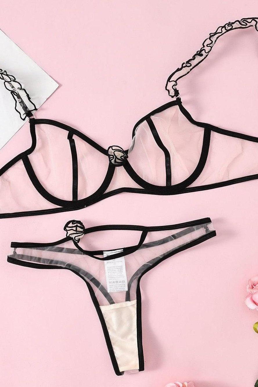 Raven Lingerie Set - Nude-Fascinating_Nights