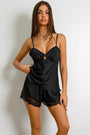 Réba Silk Cami Shorts Set - Black-Fascinating_Nights