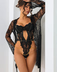 Regina Signature Lace Robe Set - Black-Fascinating_Nights