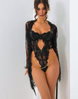 Regina Signature Lace Robe Set - Black-Fascinating_Nights