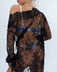 Rhea Signature Lace Robe Set - Black-Fascinating_Nights