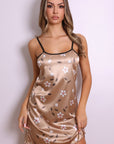 Rosalia Floral Satin Slip Dress - Champagne-Fascinating_Nights