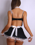 Aloura Lace-Up Maid Costume Set – Black