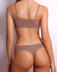 Aura Smooth Bralette & Thong Set - Coffee
