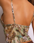 Keeva Gold Leopard Print Cami – Green