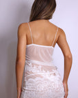 Livia Illusion Lace Lingerie Dress – White
