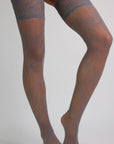 Lorelei Vintage Lace Thigh-High Stockings – Slate Gray
