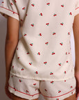 Lucy Cherry Print Short Pajama Set – Cream