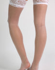 Monroe Classic Lace Thigh-Highs Stockings - White