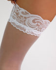 Monroe Classic Lace Thigh-Highs Stockings - White