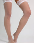 Monroe Classic Lace Thigh-Highs Stockings - White