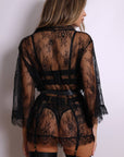 Sidonie Lingerie & Aliyah Robe Set - Black