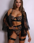 Sidonie Lingerie & Aliyah Robe Set - Black