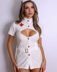 Solara Cutout Nurse Costume Set – White