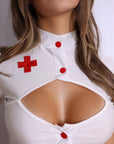 Solara Cutout Nurse Costume Set – White