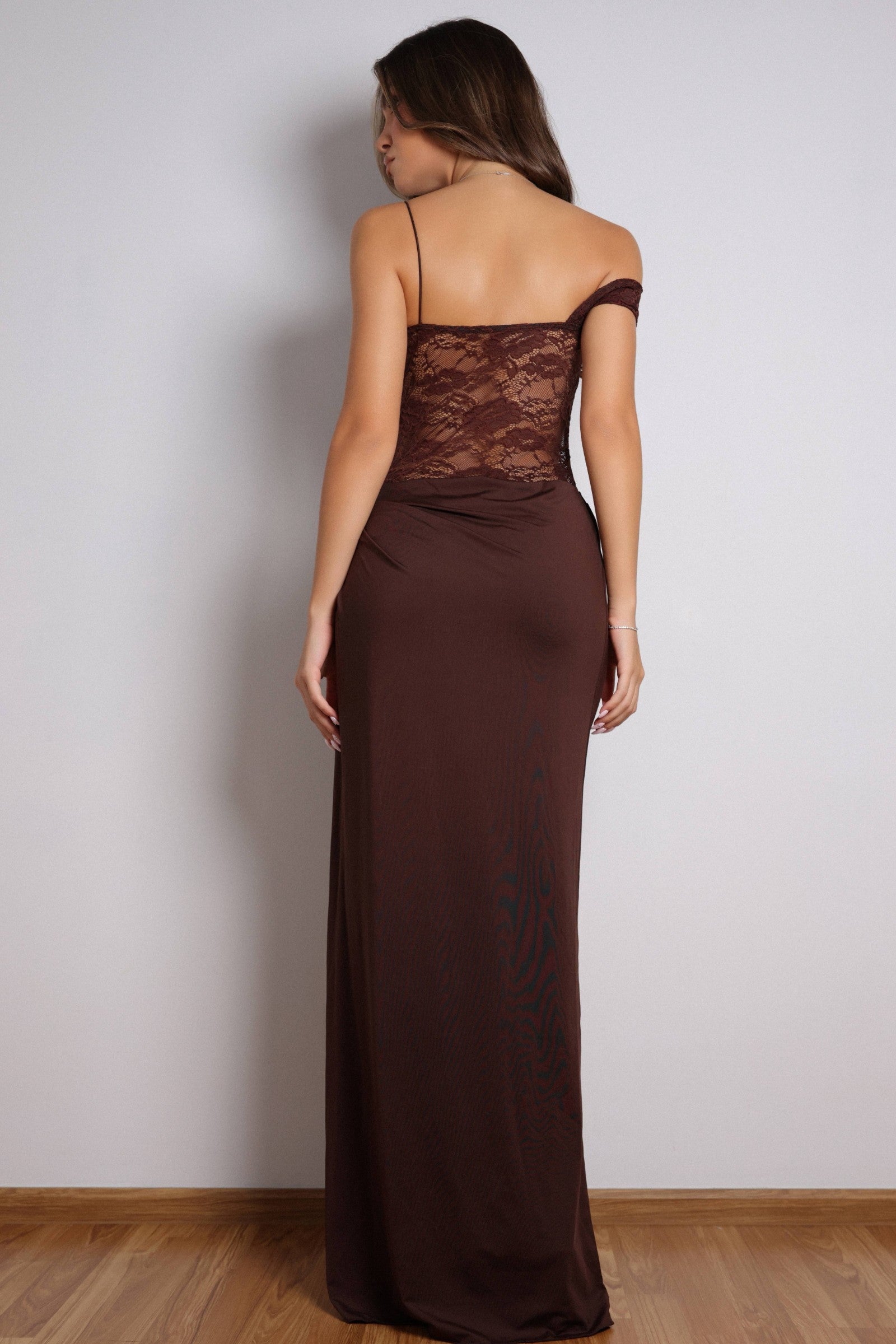 Sylvie Lace Maxi Dress - Brown