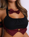 Tuxedo Vest Costume Set – Burgundy