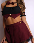 Tuxedo Vest Costume Set – Burgundy