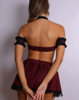 Tuxedo Vest Costume Set – Burgundy