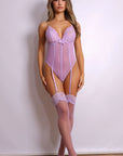 Yvette Chain Teddy & Stocking Set – Purple