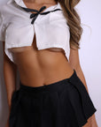 Zella Cropped Schoolgirl Costume Set – White