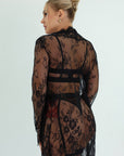 Sidonie Black & Red Signature Lace Robe Set - Black-Fascinating_Nights
