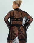 Sidonie Black & Red Signature Lace Robe Set - Black-Fascinating_Nights