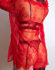 Sidonie Black & Red Signature Lace Robe Set-Fascinating_Nights
