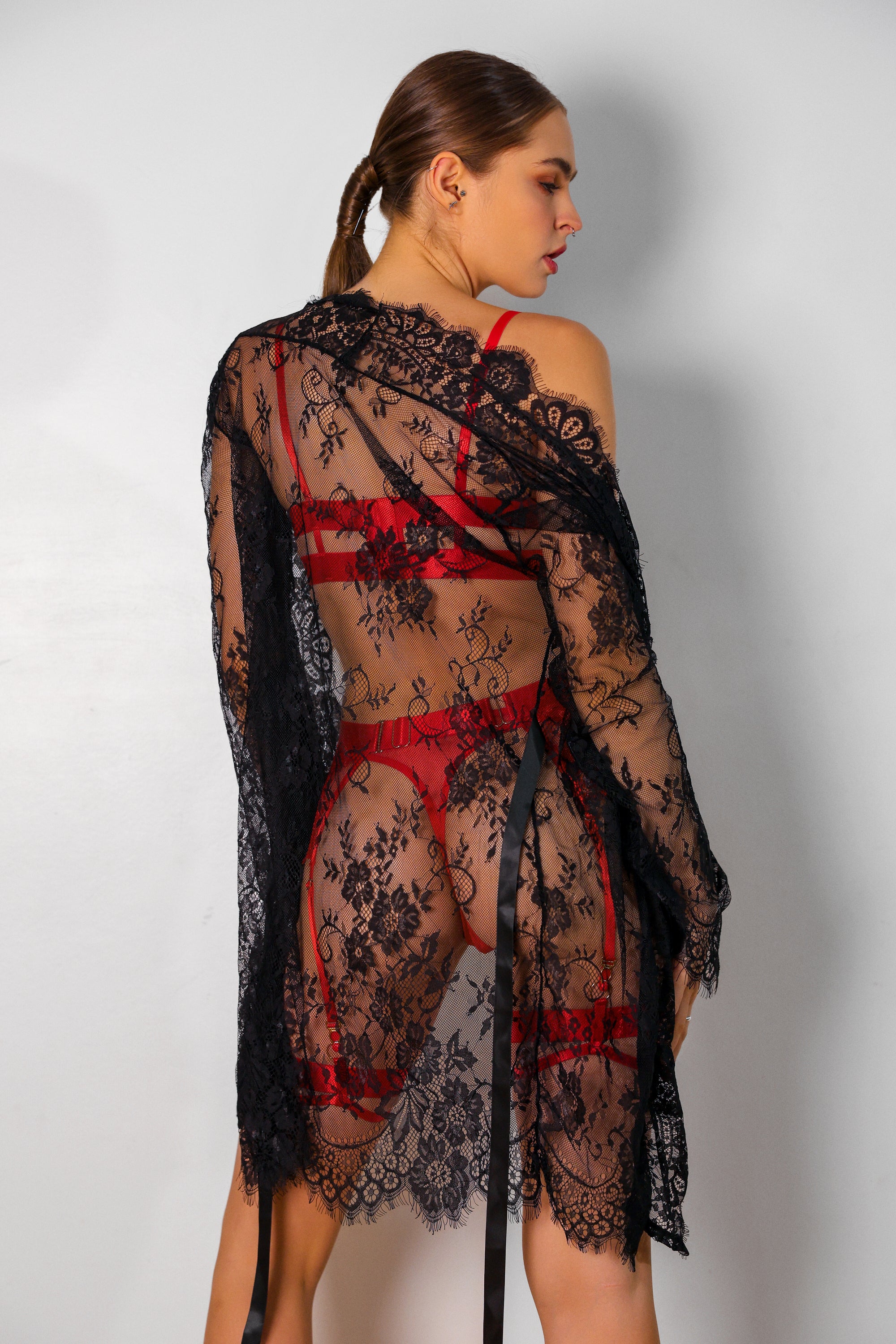 Sidonie Red Signature Lace Robe Set-Fascinating_Nights