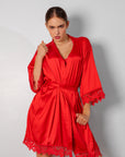 Sidonie Red Signature Silky Robe Set - Red-Fascinating_Nights