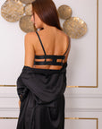 Sidonie Signature Silky Robe Set - Black-Fascinating_Nights