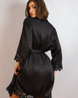 Sidonie Signature Silky Robe Set - Black-Fascinating_Nights