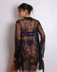 Sidonie Violet Signature Lace Robe Set - Black-Fascinating_Nights