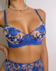 Sienna Embroidered Balconette Set - Blue-Fascinating_Nights