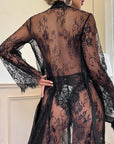 Signature Lace Robe - Black-Fascinating_Nights